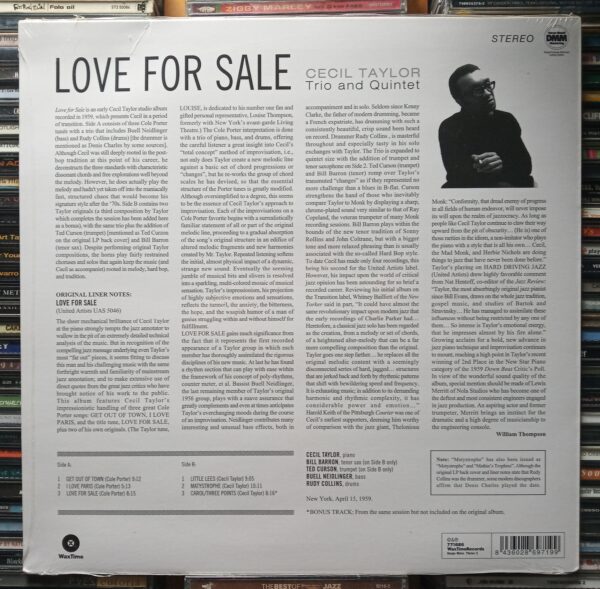 LP Cecil Taylor Trio And Quintet - Love For Sale 1959 REED. 2010 (Novo/Lacrado) - Image 2